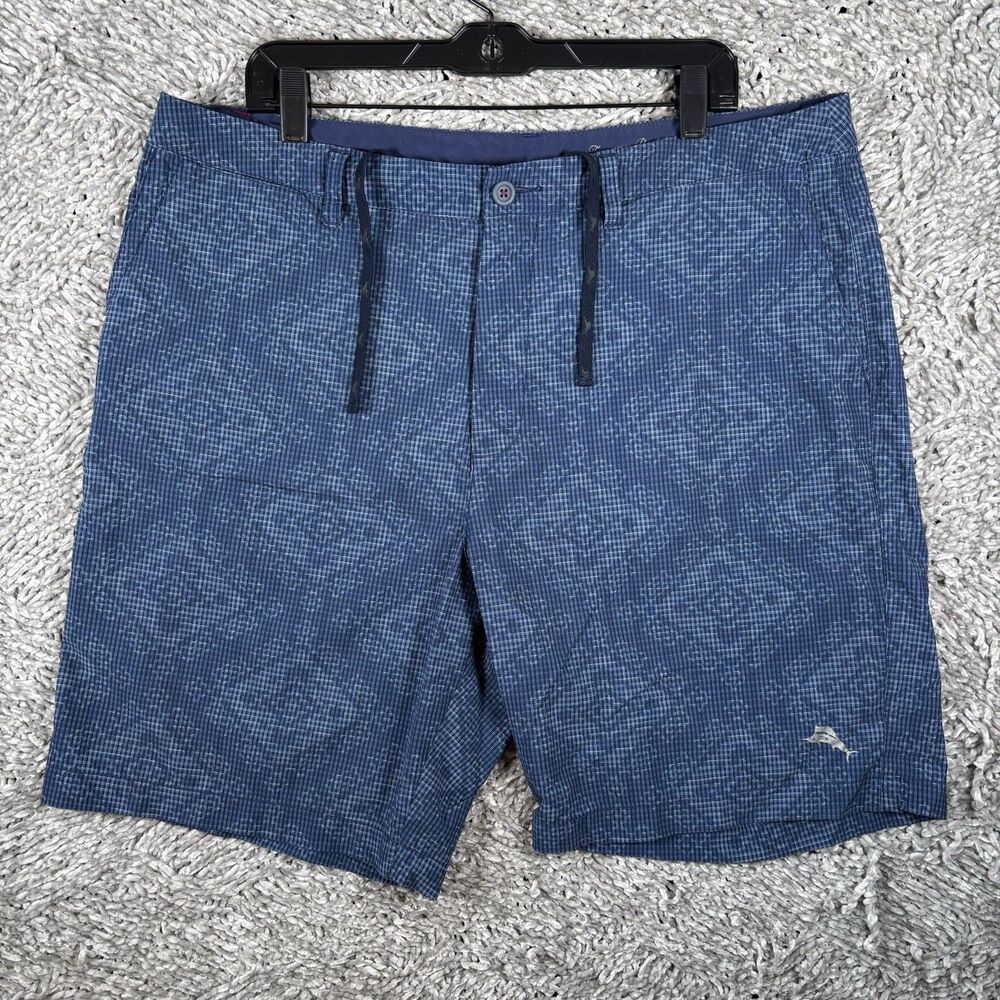 Tommy Bahama Cayman Geo De Mayo 9-Inch Hybrid Board Shorts Men’s Size 38 Blue